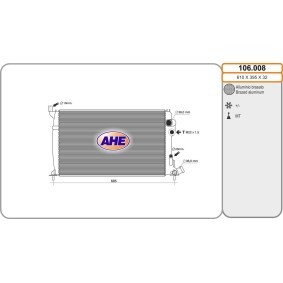 Kühler, Motorkühlung 106.008 von AHE günstig für 180,23 € online kaufen