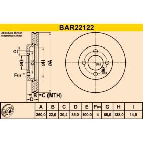 Comprar Disco de freno de Barum BAR22122 a bajo precio de 27,04 €