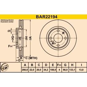 Comprar Disco de freno de Barum BAR22194 a bajo precio de 28,86 €