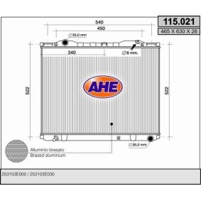 Kühler, Motorkühlung 115.021 von AHE günstig für 223,82 € online kaufen