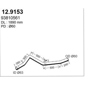 Kjøp Eksosrør av ASSO 12.9153 til den lave prisen 1754,66 NOK