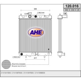 Kühler, Motorkühlung 120.016 von AHE günstig für 78,91 € online kaufen