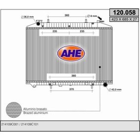 Kühler, Motorkühlung 120.058 von AHE günstig für 234,36 € online kaufen