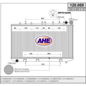 Kühler, Motorkühlung 120.069 von AHE günstig für 124,86 € online kaufen