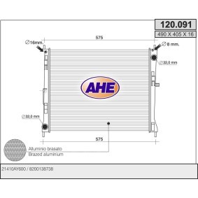 Kühler, Motorkühlung 120.091 von AHE günstig für 130,76 € online kaufen