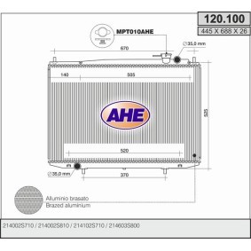 Kühler, Motorkühlung 120.100 von AHE günstig für 176,25 € online kaufen