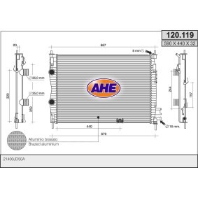 Kühler, Motorkühlung 120.119 von AHE günstig für 139,87 € online kaufen