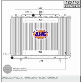 Kühler, Motorkühlung 120.143 von AHE günstig für 231,05 € online kaufen