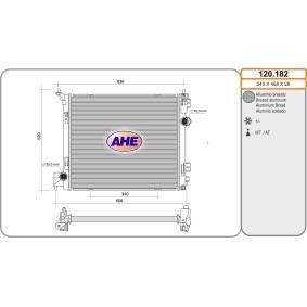 Kühler, Motorkühlung 120.182 von AHE günstig für 223,30 € online kaufen