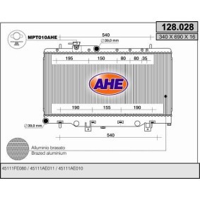 Kühler, Motorkühlung 128.028 von AHE günstig für 105,69 € online kaufen