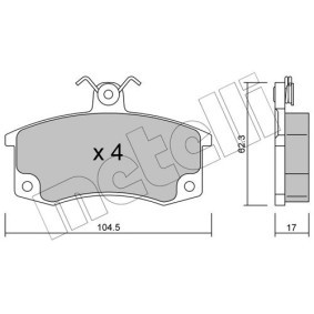 Achetez des Plaquettes de frein METELLI 22-0005-4 à prix pour 21,88 €