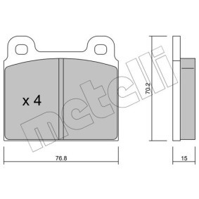 Achetez des Plaquettes de frein METELLI 22-0015-0 à prix pour 24,87 €