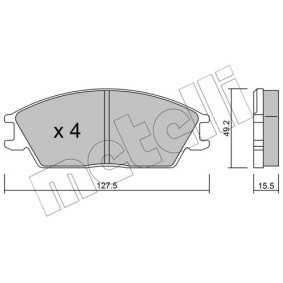 Achetez des Plaquettes de frein METELLI 22-0015-4 à prix pour 28,31 €