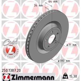 Köp Bromsskiva av ZIMMERMANN 250.1387.20 till det låga priset 1663,23 kr