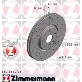 Achetez des Disque de frein ZIMMERMANN 290.2270.52 à prix pour 137,89 €