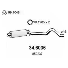 Compre Panela de escape central da ASSO 34.6036 a um preço baixo por 124,22 €