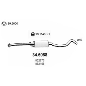 Compre Panela de escape central da ASSO 34.6068 a um preço baixo por 133,44 €