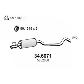 Compre Panela de escape central da ASSO 34.6071 a um preço baixo por 148,75 €