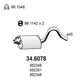 Compre Panela de escape central da ASSO 34.6078 a um preço baixo por 138,43 €