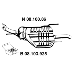 Achetez des Silencieux arrière EBERSPÄCHER 08.100.86 à prix pour 125,20 €
