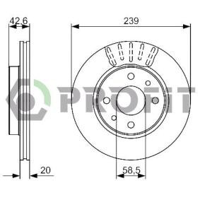 Achetez des Disque de frein PROFIT 5010-1142 à prix pour 19,53 €