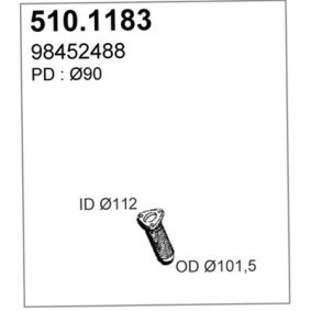 Kjøp Eksosrør av ASSO 510.1183 til den lave prisen 4032,41 NOK