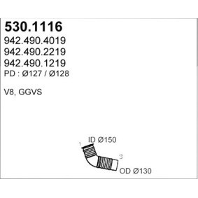 Compre Tubo de escape da ASSO 530.1116 a um preço baixo por 172,62 €
