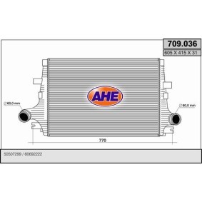 AHE 709.036 Ladeluftkühler ALFA ROMEO 159 Sportwagon (939) 2.4 200 PS Diesel