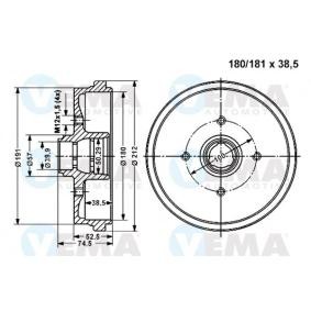 Compre Tambor de travão da VEMA 800977 a um preço baixo por 39,28&nbsp;&euro;