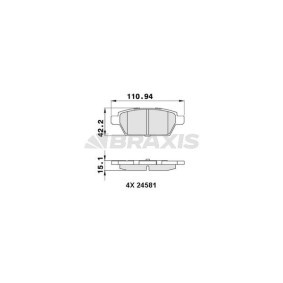 BRAXIS AA0289 Bremseklosser MAZDA 6 Station Wagon (GY) 2.3 162 hk Bensinmotor