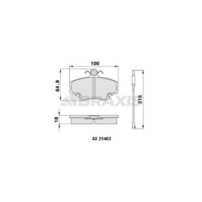 BRAXIS AB0001 Bromsbelägg DACIA SANDERO 1.5 65 hk Diesel