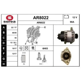 SNRA AR8022 Alternador FIAT STILO (192) 1.8 133 cv Otto