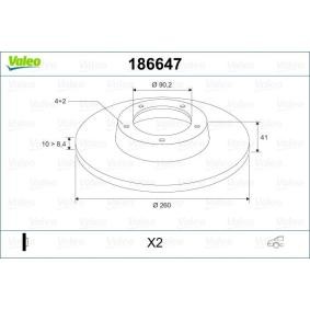 Osta Jarrulevy VALEO:llä 186647 edullisesti hintaan 96,34&nbsp;&euro;