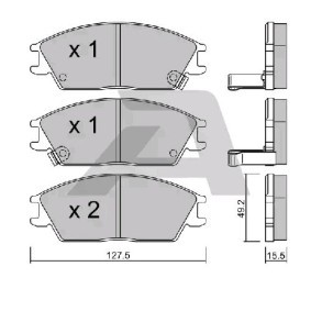 AISIN BPHY-1904 Bromsbelägg HYUNDAI ACCENT 1 (X-3) 1.3 60 hk Bensinmotor