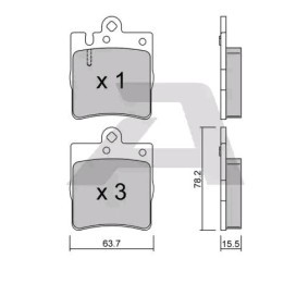 AISIN BPMB-2003 Bremsbeläge MERCEDES-BENZ C-Klasse Sportcoupe (CL203) 2.5 204 PS Otto