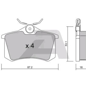 AISIN BPRE-2001 Bremsbeläge RENAULT Megane 4 Grandtour (K9A/M/N_) 1.6 115 PS Otto