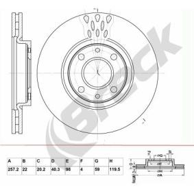 BRECK BR 326 VA100 Bremsscheiben FIAT STILO (192) 1.6 103 PS Otto