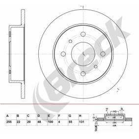 BRECK BR 342 VA100 Bremsscheiben TOYOTA COROLLA Compact (_E10_) 2.0 72 PS Diesel