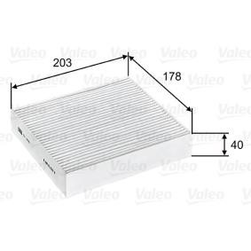 VALEO 715603 Filtre d'habitacle MITSUBISHI COLT 6 (Z3A, Z2A) 1.3 91 CV Essence