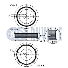 RUVILLE 55374 Poulie d'alternateur SAAB 9-3 Break (YS3F) 2.0 150 CV Essence