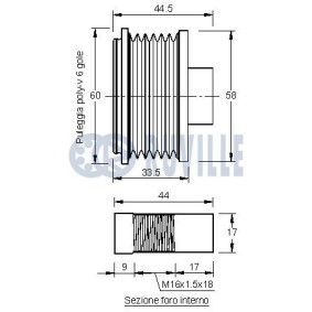RUVILLE 57064 Strammerull, kilerem med ribber MAZDA 6 Station Wagon (GY) 2.0 121 hk Diesel