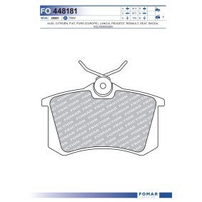 FOMAR Friction FO 448181 Bremsbeläge RENAULT Megane 4 Grandtour (K9A/M/N_) 1.6 115 PS Otto