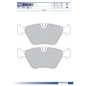 FOMAR Friction FO 449481 Bremsbeläge BMW 5 Touring (E34) 2.0 150 PS Otto