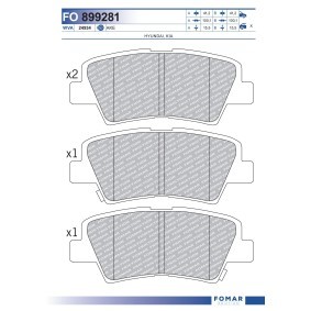 FOMAR Friction FO 899281 Plaquette de frein SSANGYONG TIVOLI