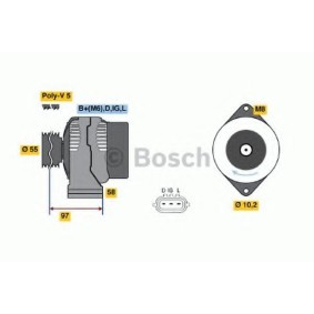 BOSCH 0 986 045 791 Alternador SUZUKI BALENO Ranchera familiar (EG) 1.8 121 cv Motor otto