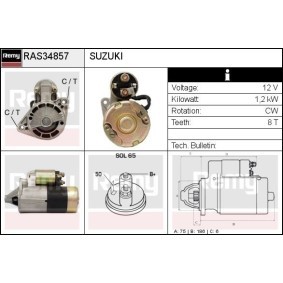 DELCO REMY RAS34857 Motor de arranque SUZUKI BALENO Ranchera familiar (EG) 1.3 86 cv Motor otto