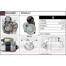 DELCO REMY RAS34887 Anlasser RENAULT LAGUNA 1 (B56, 556) 1.6 107 PS Otto