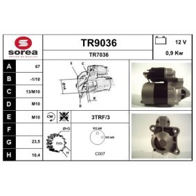 SNRA TR9036 Anlasser RENAULT LAGUNA 1 (B56, 556) 1.6 107 PS Otto
