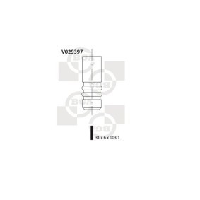 BGA V029397 Válvula de admisión CHEVROLET