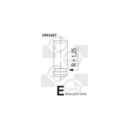 BGA V991607 Válvula de admisión CHEVROLET AVEO